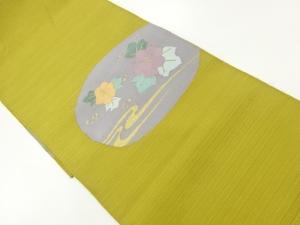 綴れ　流水に花模様織出し　名古屋帯